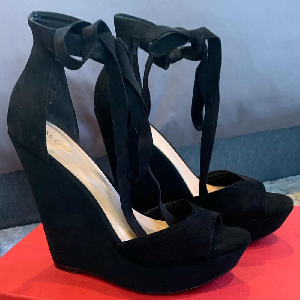 Aldo Black suede wedge